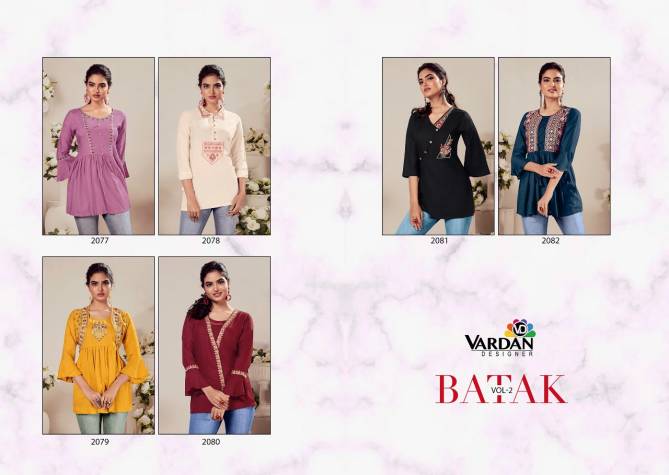 Vardan Batak 2 Fancy Casual Wear Rayon Designer Stylist Top Collection 