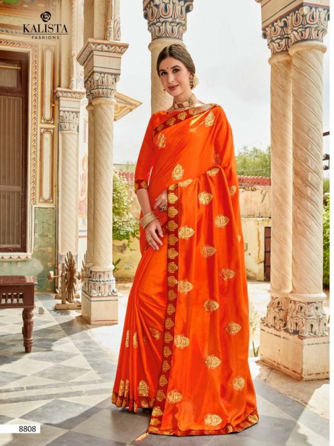 Kalista Super Hit Exclusive Wear Silk Embroidery Work Saree Collection