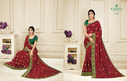 Kalista Vastrasutra Exclusive Wear Designer Vichitra Silk Fancy Saree Collection