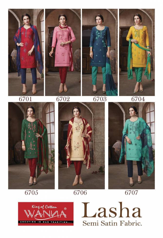 Wanna Lasha Festive Wear Semi Lawn Designer Dress Material Collection