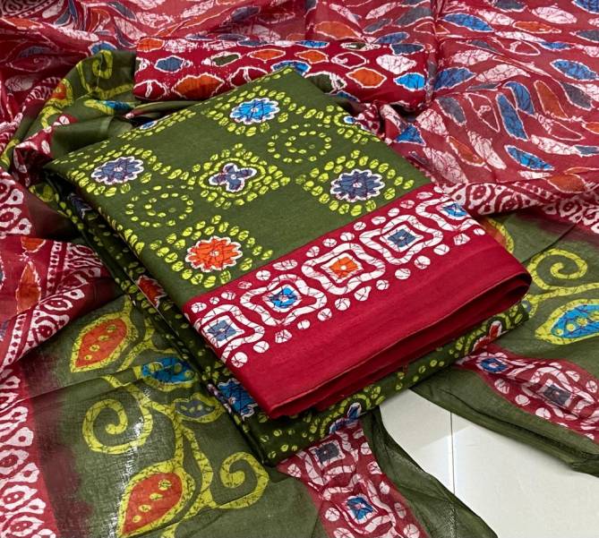 Batik Designer Suits 101 Regular Wear Cotton Printed Fancy  Drees Material Collection