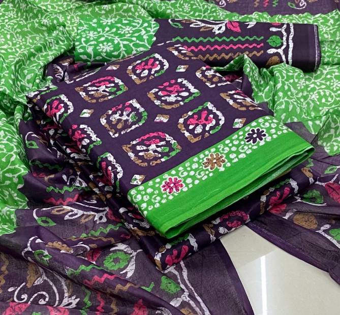 Batik Designer Suits 101 Regular Wear Cotton Printed Fancy  Drees Material Collection