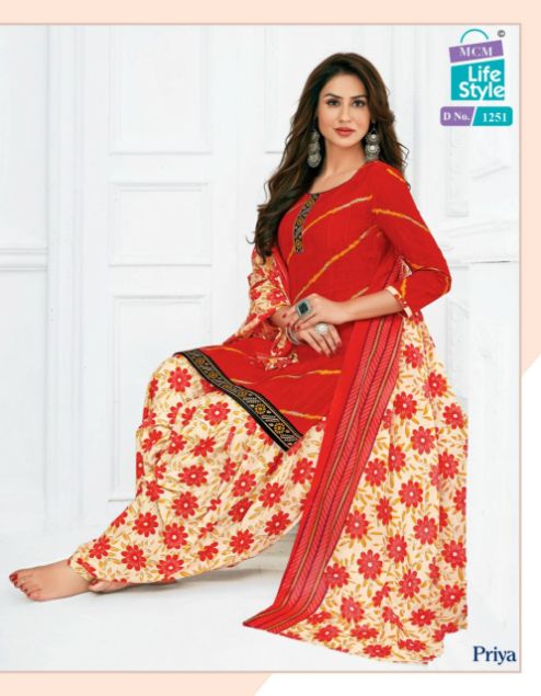 Mcm Priya 12 Printed Cotton Regular Wear Dress Material Collection