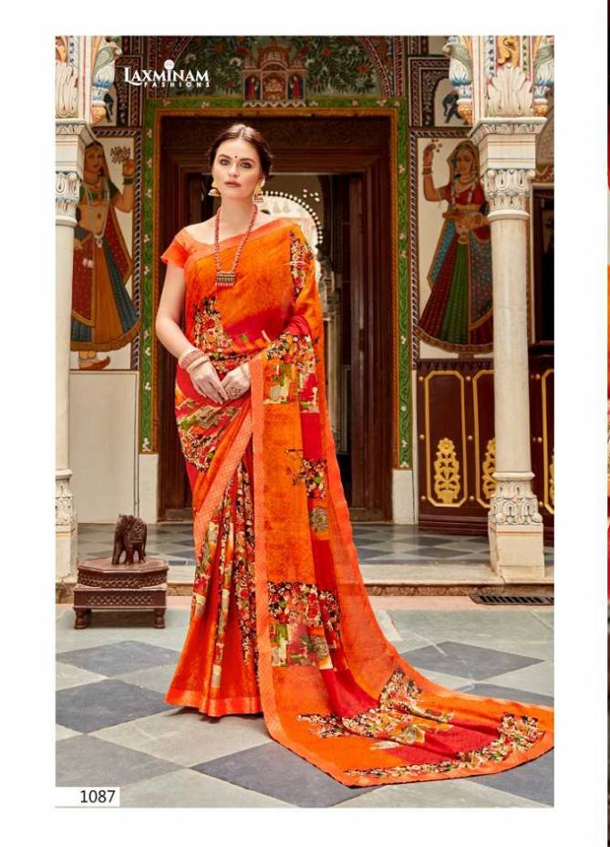 Laxminam Shruthi Casual Wear Georgette Latest Fancy Designer Saree Collection