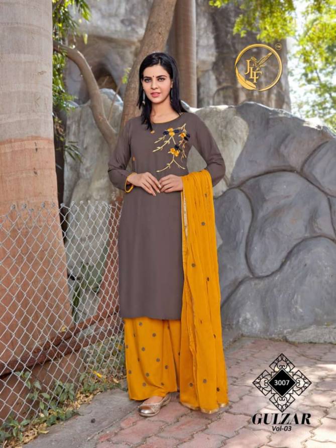 Jlf Gulzar 3 Fancy Festive Wear Rayon Embroidered Ready Made Collection