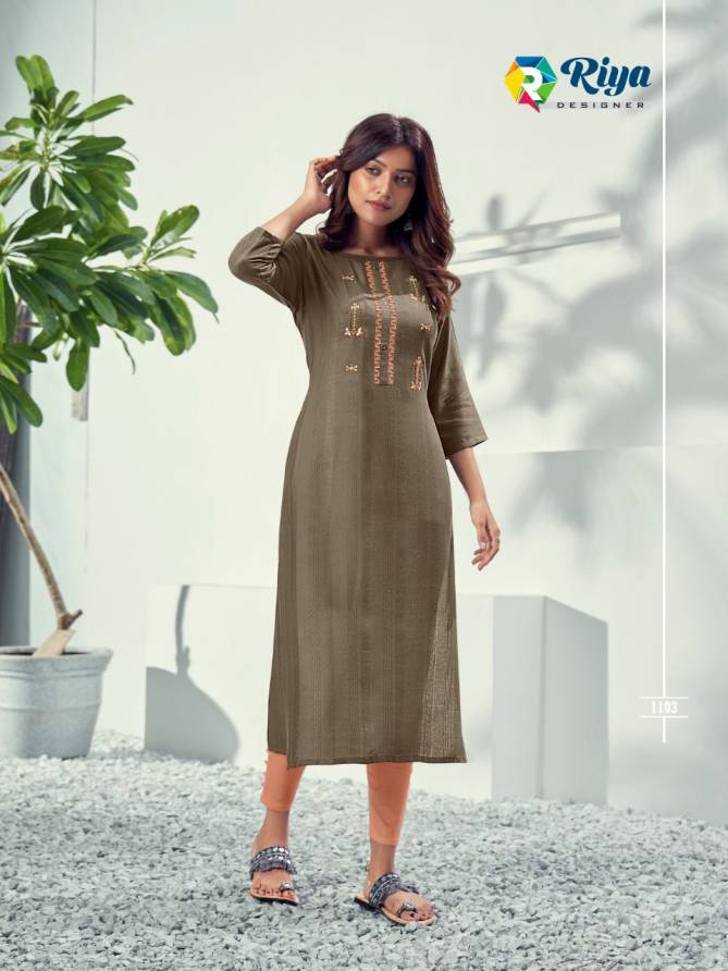 Riya Alivia Fancy Party Wear Rayon Latest Designer Kurti Collection