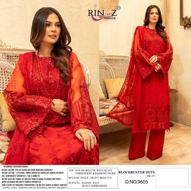 Rinaz Block Buster 14 Georgette Festive Wear Heavy Pakistani Salwar Kameez Collection