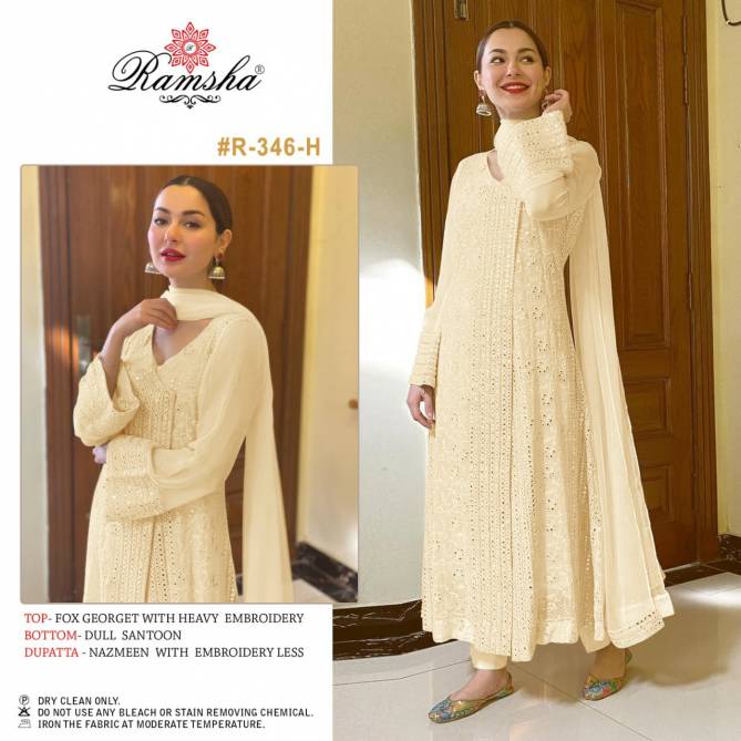 Ramsha R 346 NX 2 Georgette Exclusive Wear Embroidery Work Pakistani Salwar Kameez Collection