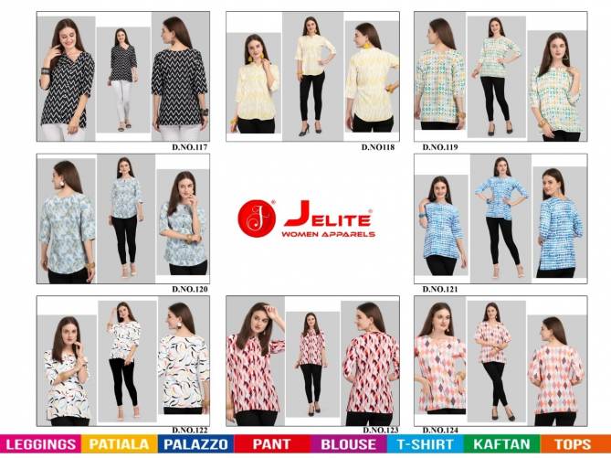 Jelite Tulip 4 Western Ladies Polyester Fancy Printed Top Collection