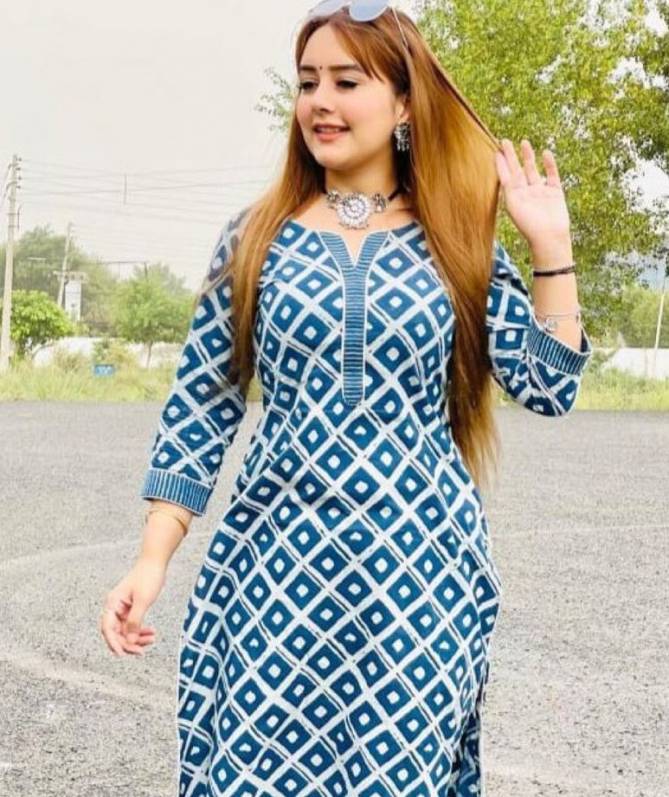 Rosey 7 Latest Festive Wear Cotton Printed Designer Kurti With Bottom Collection