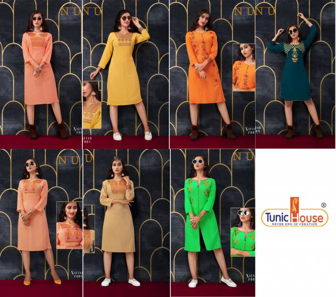 Tunic House Nayyab Ethnic Wear Rayon Designer Fancy Kurti Collection