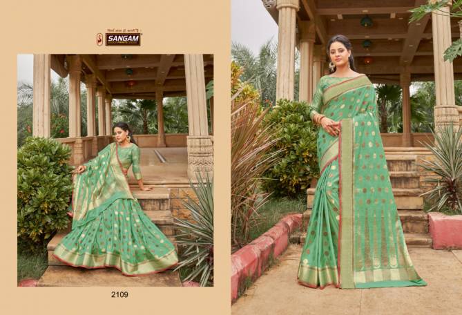 Sangam Amanya Wedding Wear Designer Cotton Handloom Saree Collection