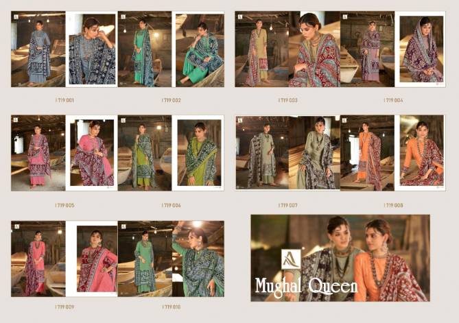 Alok Mughal Queen 4 Regular Wear Printed Pure Wool Pashmina Collection