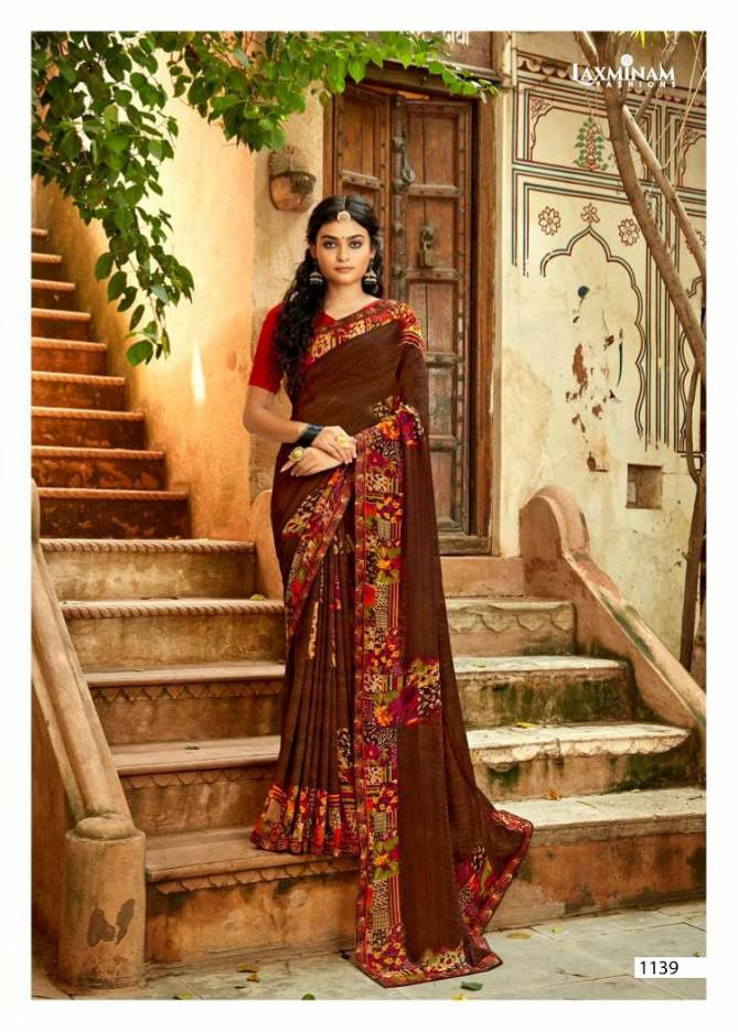 Laxminam Parampara Casual Daily Wear Georgette Printed Saree Collection