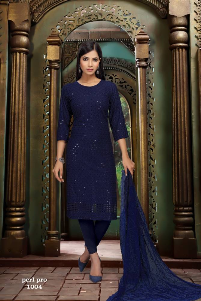 Pearl Pro Fancy Festive Wear Sequence Kurti With Dupatta Latest Collection