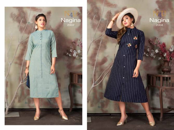 Tunic House N4u Nagina Fancy Casual Wear Handloom Cotton Kurti Collection