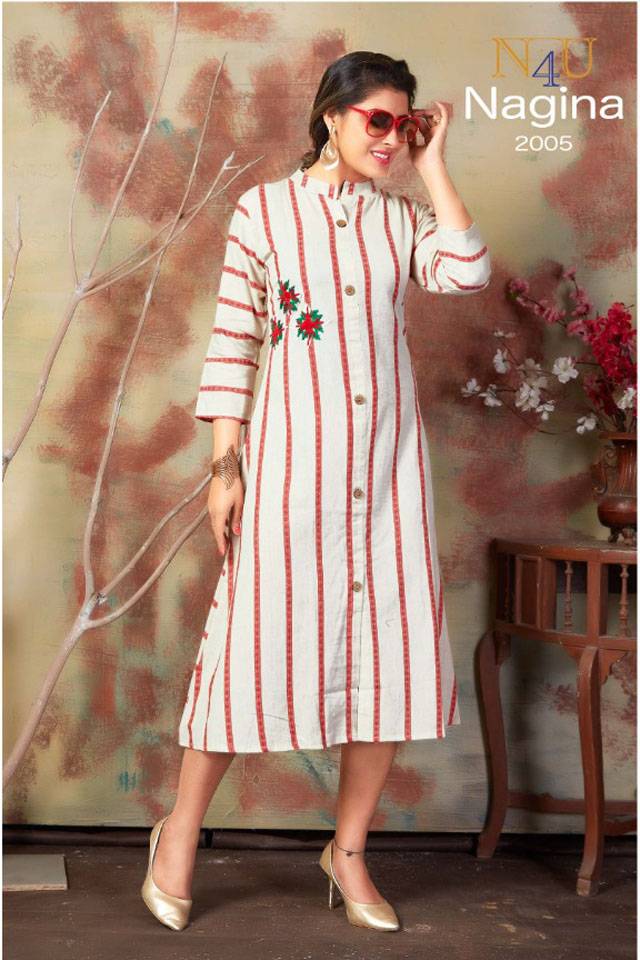 Tunic House N4u Nagina Fancy Casual Wear Handloom Cotton Kurti Collection