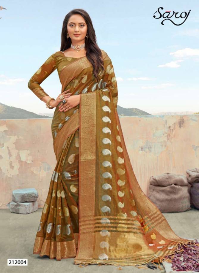 Saroj Gulaboo Latest Fancy Festive Wear Organza Silk Designer Saree Collection