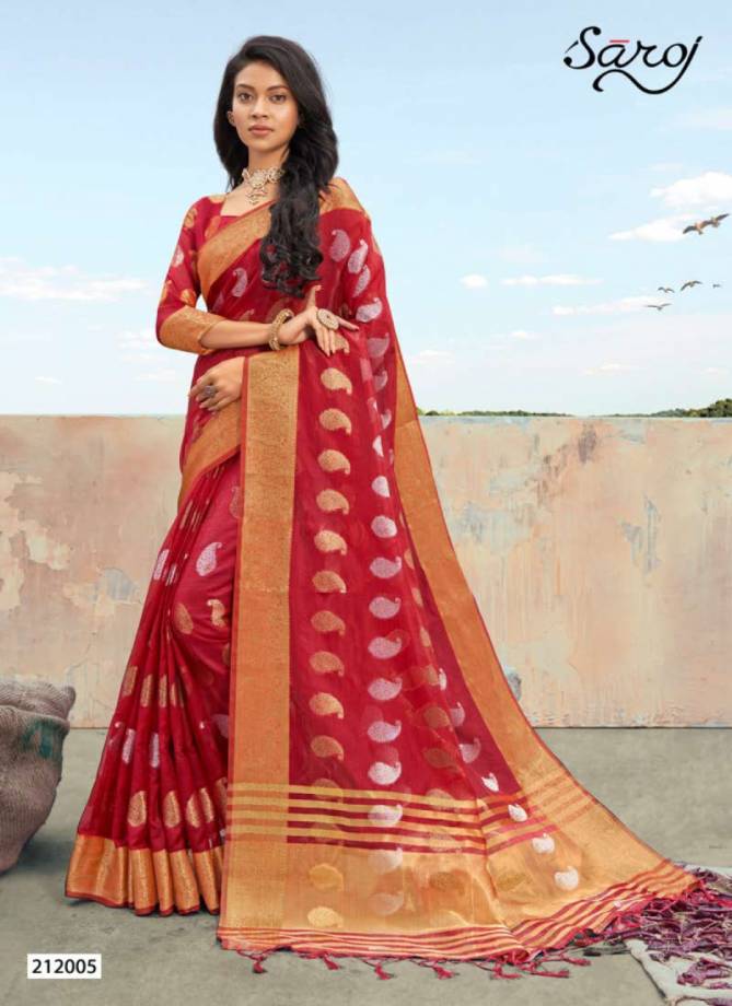 Saroj Gulaboo Latest Fancy Festive Wear Organza Silk Designer Saree Collection