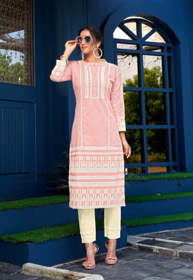 Lymi Look Well Pure Cotton Latest fancy Designer Kurti With Pant Stylish Collection
