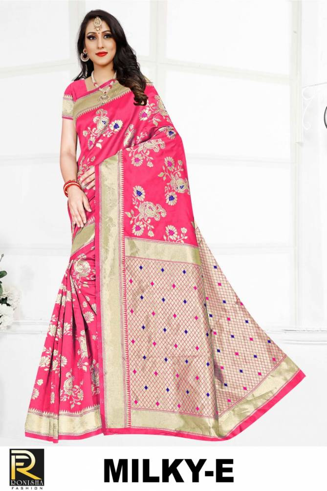 Ronisha Milky Latest Fancy Casual Wear Silk Designer Saree Collection