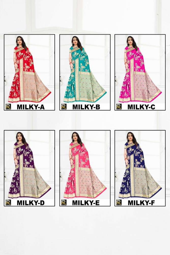 Ronisha Milky Latest Fancy Casual Wear Silk Designer Saree Collection