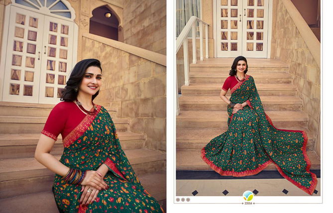 VINAY FASHION STARWALK VOL-63 Latest Fancy Casual Wear Printed Georgette Saree with Jacquard Border Saree Collection