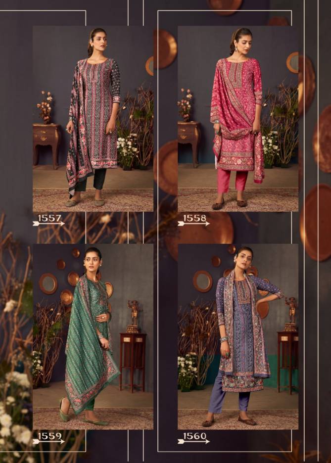 Bipson Nooraniyat Digital Printed Winter Festive Wear Fancy  Pashmina Dress Collection