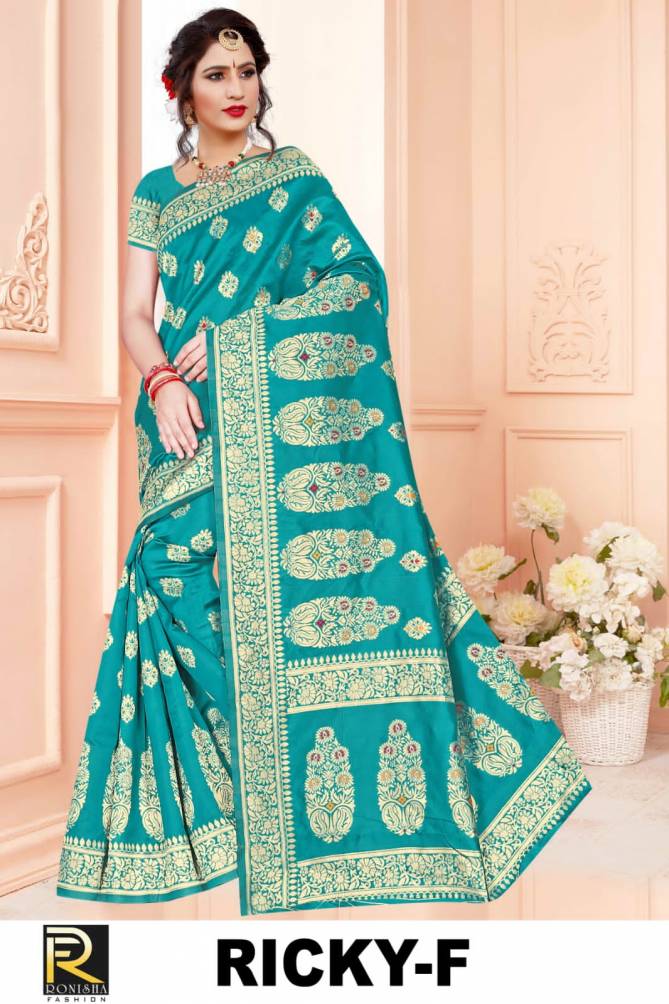 Ronisha Ricky Fancy Casual Wear Silk Designer Saree Collection