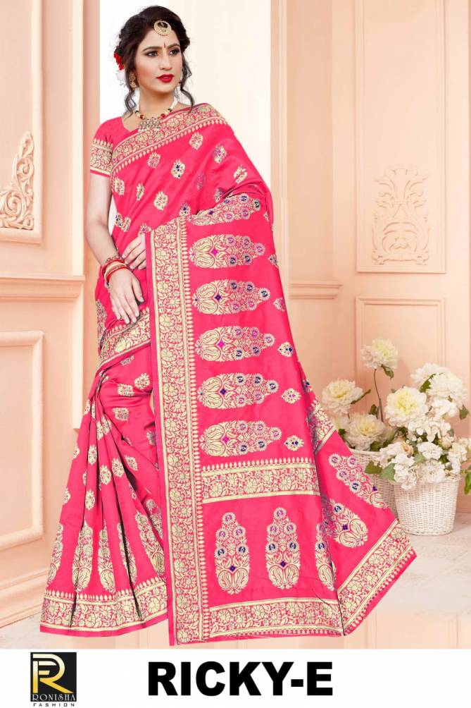 Ronisha Ricky Fancy Casual Wear Silk Designer Saree Collection