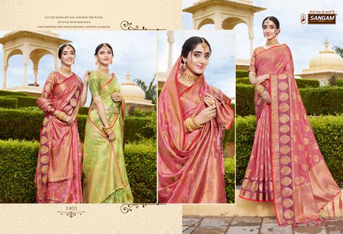 Sangam Bhavika Organza Weaving Wedding Wear Designer Silk Saree Collection