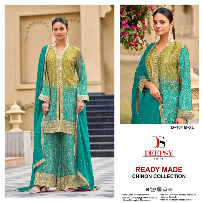 Deepsy D 704 A To D Chinon Pakistani Readymade Suits Wholesale Price