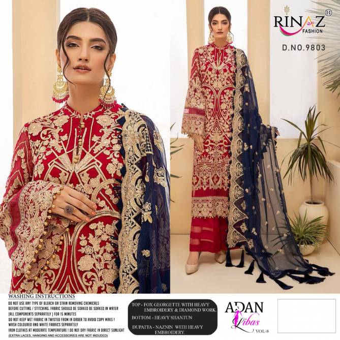 Rinaz Adan Libas 8 Festive Wear Georgette Embroidery Heavy Pakistani Salwar Kameez