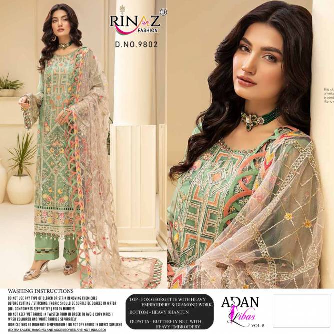 Rinaz Adan Libas 8 Festive Wear Georgette Embroidery Heavy Pakistani Salwar Kameez