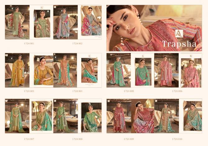 Alok Trapsha Digital Printed Casual Wear Fancy Wool Pashmina Dress Material Collection