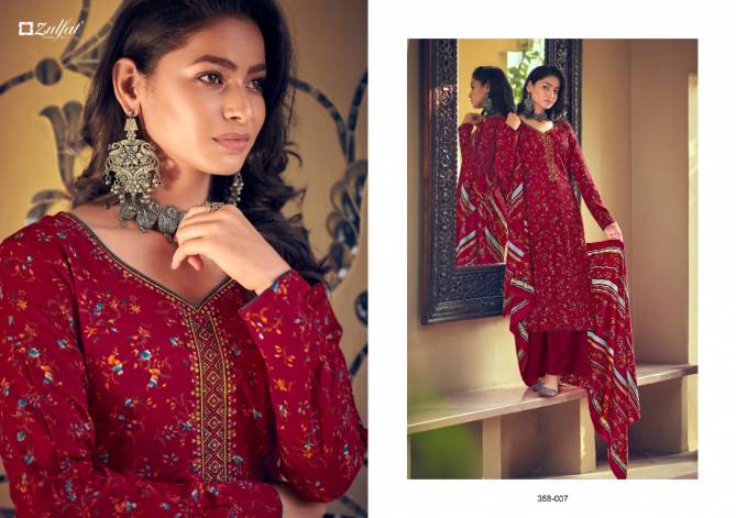 Zulfat Tareefa Exclusive Designer Winter Ethnic Wear Printed Pashmina Dress Collection