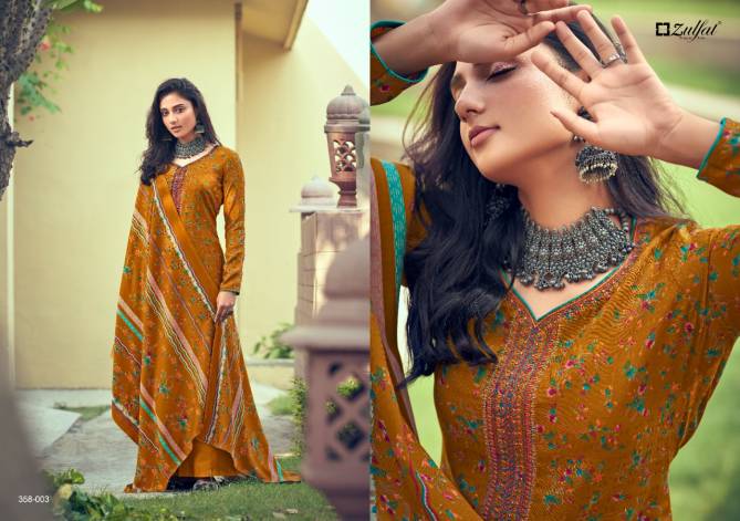 Zulfat Tareefa Exclusive Designer Winter Ethnic Wear Printed Pashmina Dress Collection