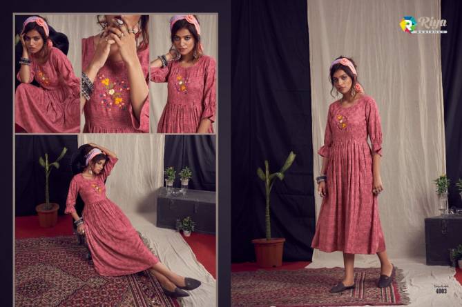 Riya Alexa Weaving Work Pashmina Fancy Ethnic Wear Designer Kurti Collection