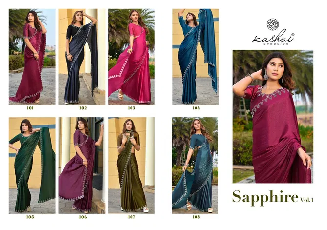 Sapphire Vol 1 By Kashvi Silk Designer Sarees Wholesalers In Delhi