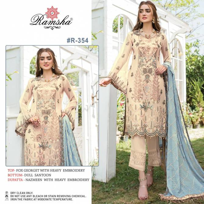 Ramsha R 22 Exclusive Pakistani Festive Wear Georgette Net With Embroidery Salwar Kameez Collection
