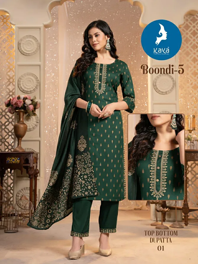 Boondi 5 By Kaya Straight Cut Rayon Printed Kurti With Bottom Dupatta Orders In India