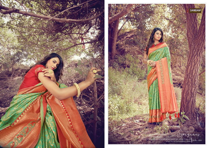 Sangam Tanishq Latest Fancy Designer Festive Wear Weaving Silk Sarees Collection
