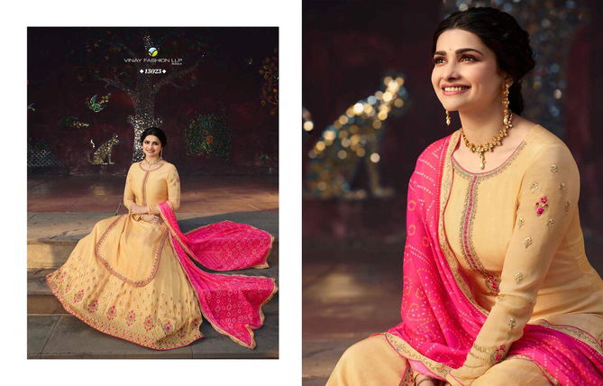 VINAY FASHION LIFE STYLE VOL-3 Designer Wedding Wear Fancy Embroidery  Muslin Satin Top With Printed Silk Georgetta With Embroidery Border Salwar Kameez Collection