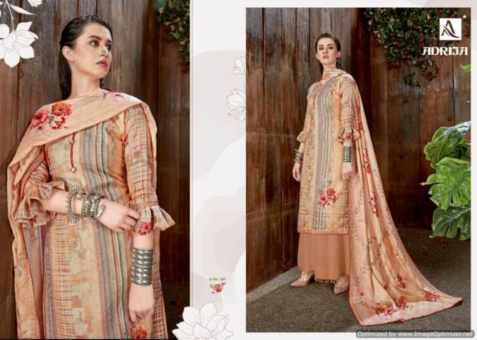 Alok Adrija Latest Casual Wear Pure Wool Pashmina Digital Print with Swarovski Diamond Work Dress Material Collection 