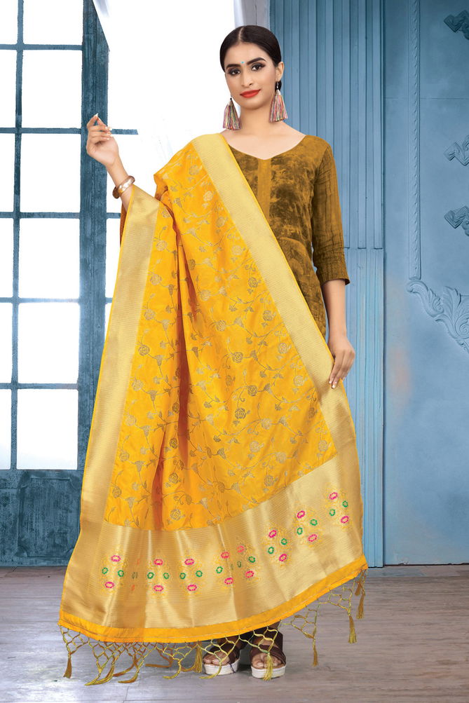 Sangam Silk Banarasi Dupatta 2 Collection Fabric And Beautiful Design Border
