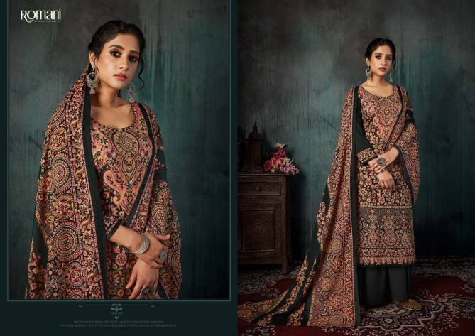Romani Kashmiri Kaani Latest Printed Designer Wear Dress Material