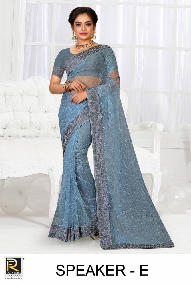 Ronisha Speaker Excluisve Wear Net Designer Saree Collection