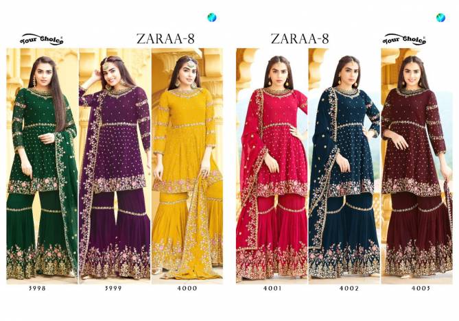 Your Choice Zaraa 8 Designer Georgette Wear Embroidery Salwar Kameez Collection
