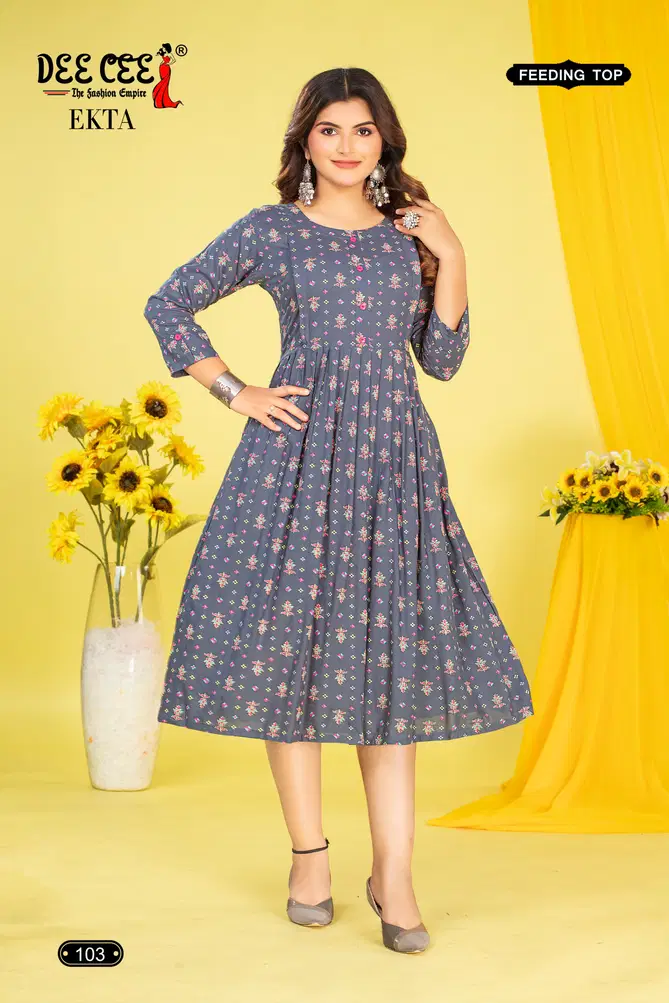 Ekta By Deecee Rayon Printed Feeding Kurtis Suppliers In Mumbai