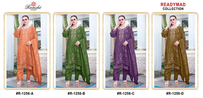 R 1256 Nx By Ramsha Gold Crush Readymade Suits Wholesalers In Delhi